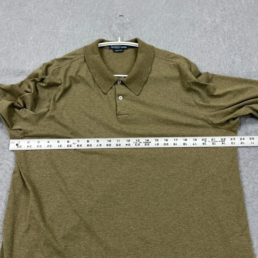 Polo Ralph Lauren Shirt Men's‎ XL Brown/Green Pima Collared Long Sleeve Peru